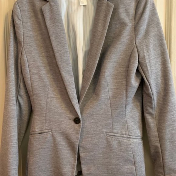 H&M Jackets & Coats Hm Gray Knit Jacket Size 8 Lined Long Sleeve